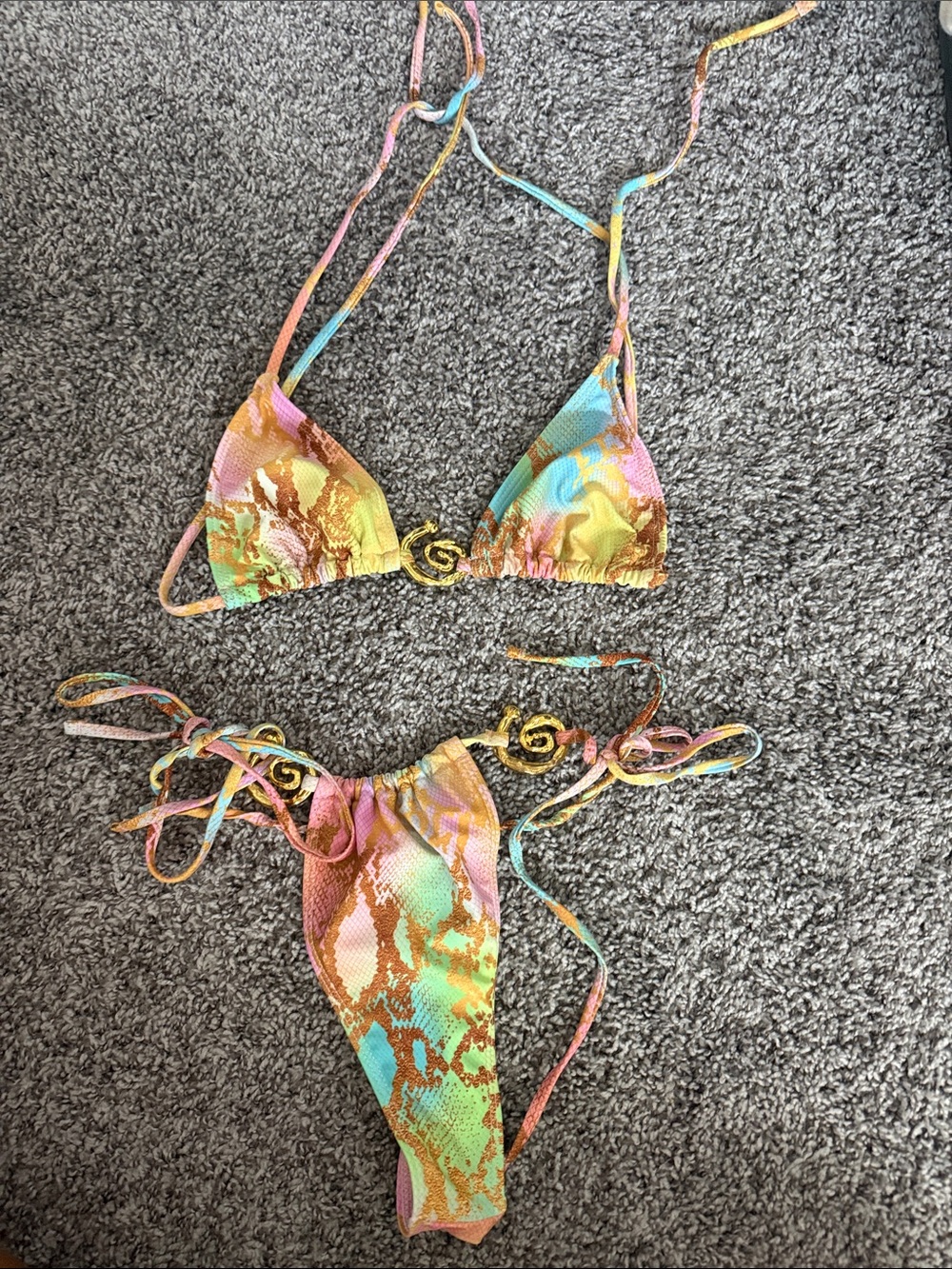Multi-Color Tie-Dye String Bikini - Women Swim - Picture 2 of 4